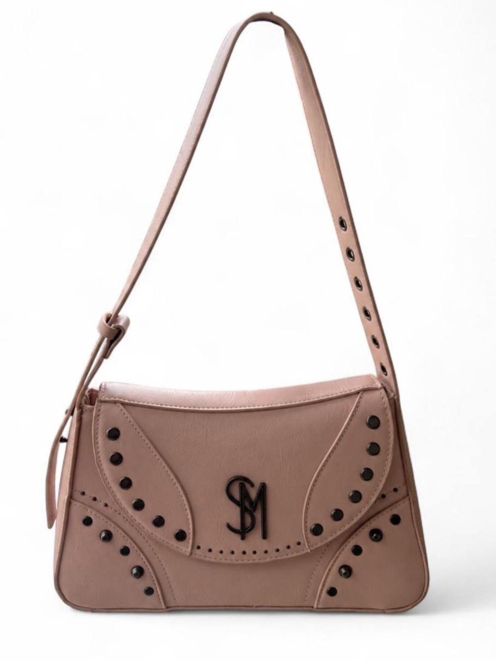 Pink Studded Shoulder Bag